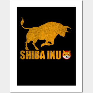 Bull Market Shiba Inu Coin Crypto Shib Army Hodl Hodler Men Kids Cryptocurrency Lovers Posters and Art